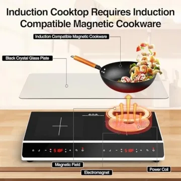 GIHETKUT 24 Inch 4000W Double Induction Cooktop LED Touch