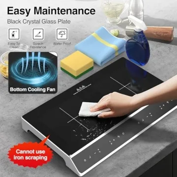 GIHETKUT 24 Inch 4000W Double Induction Cooktop LED Touch