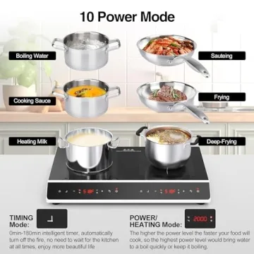 GIHETKUT 24 Inch 4000W Double Induction Cooktop LED Touch