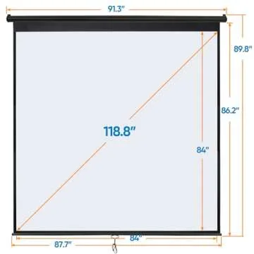 SUPER DEAL 120'' Manual Pull Down HD Projector Screen