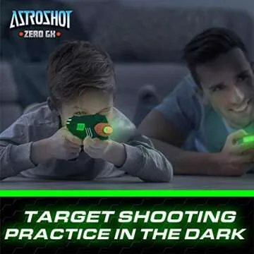 USA Toyz Astroshot Zero GX Glow in The Dark Shooting Games for Kids - Nerf Compatible Floating Ball Targets for Shooting with 1 Foam Blaster Toy Gun, 10 Floating Ball Targets, and 5 Flip Targets