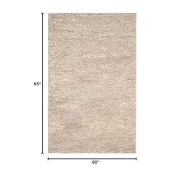 SAFAVIEH Natura Collection Area Rug - 5' x 8', Beige, Handmade Wool, Ideal for High Traffic Areas in...