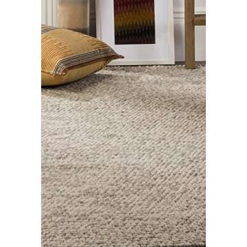 SAFAVIEH Natura Collection Area Rug - 5' x 8', Beige, Handmade Wool, Ideal for High Traffic Areas in Living Room, Bedroom (NAT620B)