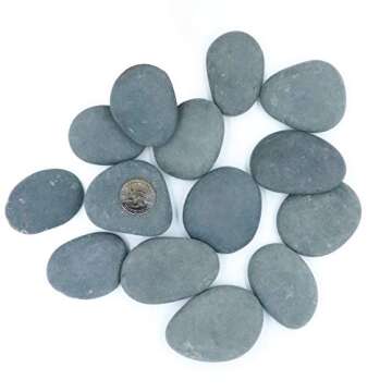 Craft Rocks, 14 Extremely Smooth Stones for Rock Painting, Kindness Stones, Arts and Crafts, Decoration. 2"-3.5" Inches Each (About 4 Pounds) Hand Picked for Painting Rocks