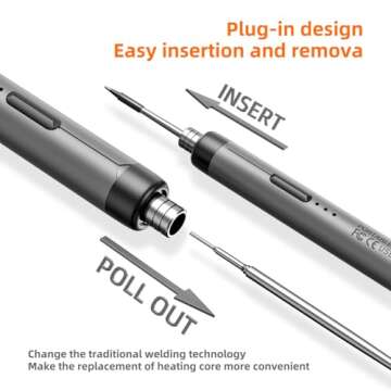 Cordless USB Rechargeable Portable Soldering Iron, 3-speed Temperature Adjustable, Rosin, Soldering Iron Stand, Storage Case, Heating Core, Soldering Iron
