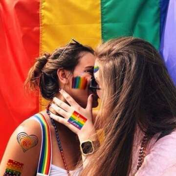 CHARLENT Rainbow Temporary Tattoos 148 Individually Sheets - Pride Tattoos Heart Lips Love Rainbow Tattoos for Pride Festivals