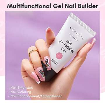 Makartt Poly Nail Gel 50ML Gel Builder for Nails, Pink Brown, Gel Nail Extension,Nail Strengthener H...
