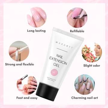 Makartt Poly Nail Gel 50ML Gel Builder for Nails, Pink Brown, Gel Nail Extension,Nail Strengthener Hard Gel Color Gel Multifunctional Long-Lasting and Easy to Use for Trendy DIY Salon Quality-KiKi