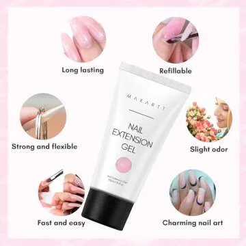 Makartt Poly Nail Gel 50ML Gel Builder for Nails, Pink Brown, Gel Nail Extension,Nail Strengthener Hard Gel Color Gel Multifunctional Long-Lasting and Easy to Use for Trendy DIY Salon Quality-KiKi