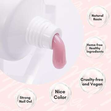 Makartt Poly Nail Gel 50ML Gel Builder for Nails, Pink Brown, Gel Nail Extension,Nail Strengthener Hard Gel Color Gel Multifunctional Long-Lasting and Easy to Use for Trendy DIY Salon Quality-KiKi