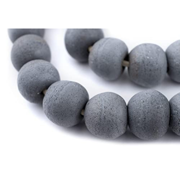 Jumbo Recycled Glass Beads - Beaded Wall Hangings - Extra Large African Sea Glass Beads 21-25mm - Th...