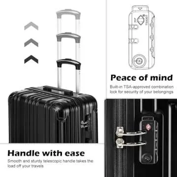 COOLIFE Expandable Suitcase Set with TSA Lock