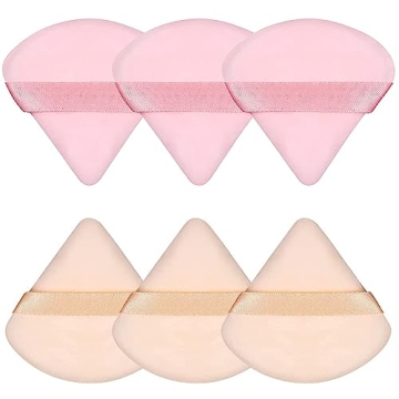 Pimoys 6 Pieces Powder Puff Face Triangle Makeup Sponge Soft Powder Puffs for Loose Powder Beauty Bl...