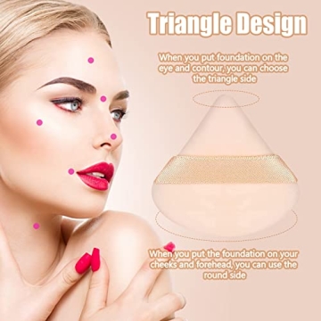 Pimoys Triangle Makeup Sponge Set - 6 Soft Powder Puffs