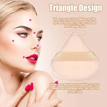 Pimoys Triangle Makeup Sponge Set - 6 Soft Powder Puffs