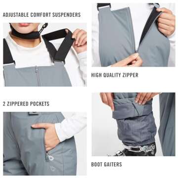 Baleaf Women's Waterproof Snow Ski Bib Overalls