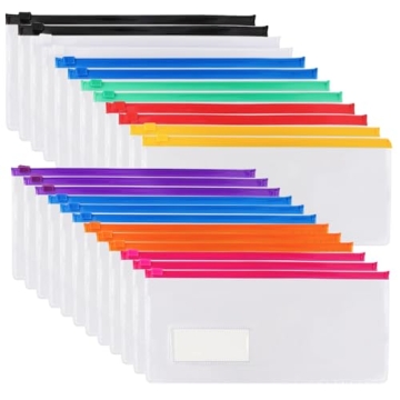 EOOUT 24 pcs Poly Zip Envelopes - Colorful and Durable