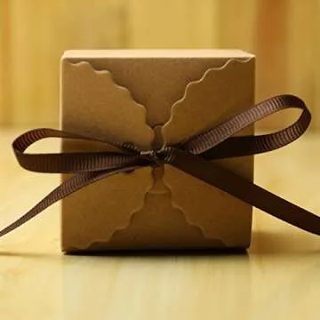 Kraft Paper Favor Boxes Set of 50 for Weddings and Parties