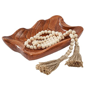 Wavy Live Edge Wooden Bowl Set with Free Garland