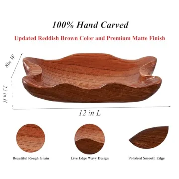 Wavy Live Edge Wooden Bowl Set with Free Garland