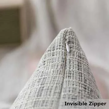 Home Brilliant Throw Pillow Cases Decor Euro Shams Super Soft Striped Chenille Velvet Plush Large Cushion Cover for Living Room, 26 x 26 (66cm), Cream Mixed Black