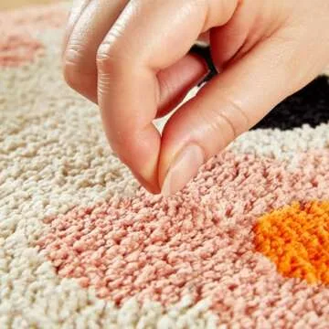 Ouyattle Cute Ghost Shaped Halloween Bath Mat Boho Vintage Floral Funky Halloween Bath Mat for Bathroom Aesthetic Decorations, Modern Abstract Cool Gothic Spooky Spirit Bathroom Rugs Non-Slip Washable