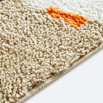 Ouyattle Cute Ghost Shaped Halloween Bath Mat Boho Vintage Floral Funky Halloween Bath Mat for Bathroom Aesthetic Decorations, Modern Abstract Cool Gothic Spooky Spirit Bathroom Rugs Non-Slip Washable