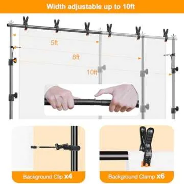 EMART Photo Backdrop Stand Kit for Photography, Adjustable Frame for Events and Parties