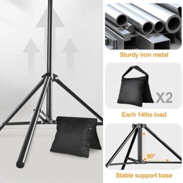 EMART Photo Backdrop Stand kit, 8.5 x 10 ft Back Drop Adjustable Frame for Photography, Photoshoot Banner Background Support Holder for Parties Dectoration