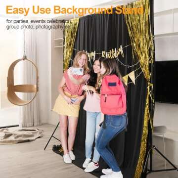 EMART Photo Backdrop Stand kit, 8.5 x 10 ft Back Drop Adjustable Frame for Photography, Photoshoot Banner Background Support Holder for Parties Dectoration