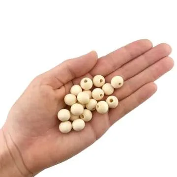 500 Natural Unfinished Wood Beads for Crafting and Jewelry