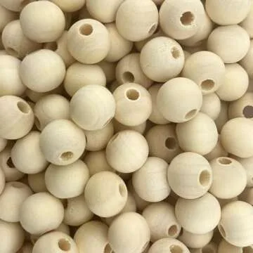 500 Natural Unfinished Wood Beads for Crafting and Jewelry