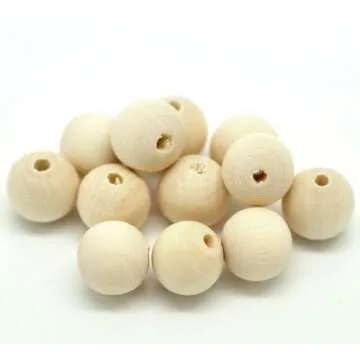 500 Natural Unfinished Wood Beads for Crafting and Jewelry