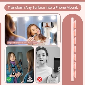 Silicone Suction Phone Case Adhesive Mount - Anti-Slip Holder, Hands-Free Fidget Toy, Phone Accessory for iPhone and Android - Sticky Grip for Selfies, Videos, and Tiktok - Chalk Pink