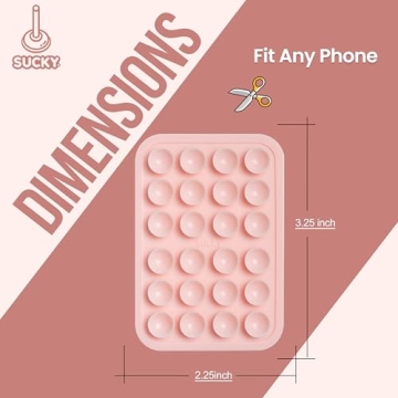 Silicone Suction Phone Case Adhesive Mount - Anti-Slip Holder, Hands-Free Fidget Toy, Phone Accessory for iPhone and Android - Sticky Grip for Selfies, Videos, and Tiktok - Chalk Pink