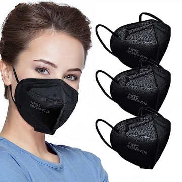 KN95 Face Masks 50pcs Black - 5 Layer Protection