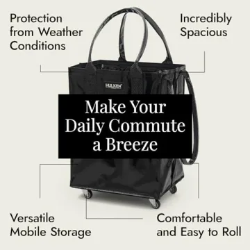 HULKEN Medium Black Rolling Grocery Bag on Wheels