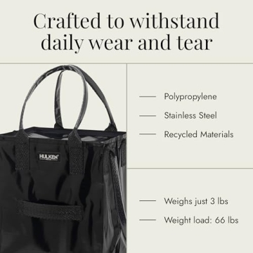 HULKEN Medium Black Rolling Grocery Bag on Wheels