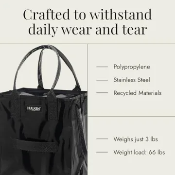 HULKEN Medium Black Rolling Grocery Bag on Wheels