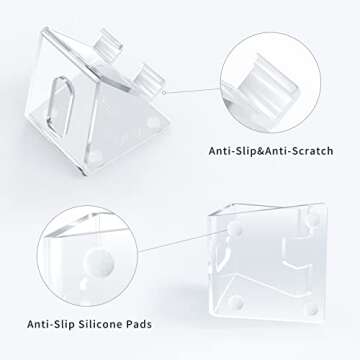 DARENYI Acrylic Cell Phone Stand for Desk, Clear Phone Holder Dock for Desk, Compatible with iPhone 13 12 11 Pro Max XR XS X SE 8 iPad All Android Phones Tablets