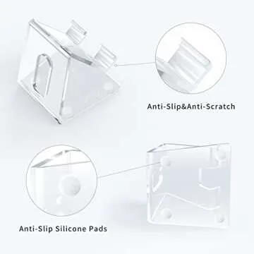 DARENYI Acrylic Cell Phone Stand for Desk, Clear Phone Holder Dock for Desk, Compatible with iPhone 13 12 11 Pro Max XR XS X SE 8 iPad All Android Phones Tablets