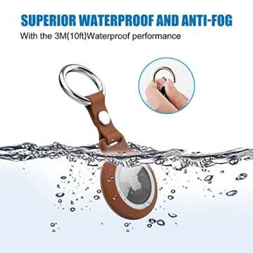 4 Pack Waterproof Airtag Keychain, Supfine Air Tag Holder Case with Leater Key Ring Compatible for Apple AirTags,Full Protective Cover Air Tags Tracker for Luggage,cat,Dog ,Pets(Multi-Color)