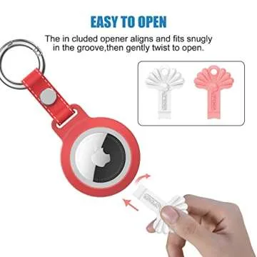 4 Pack Waterproof Airtag Keychain, Supfine Air Tag Holder Case with Leater Key Ring Compatible for Apple AirTags,Full Protective Cover Air Tags Tracker for Luggage,cat,Dog ,Pets(Multi-Color)