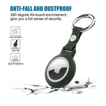 4 Pack Waterproof Airtag Keychain, Supfine Air Tag Holder Case with Leater Key Ring Compatible for Apple AirTags,Full Protective Cover Air Tags Tracker for Luggage,cat,Dog ,Pets(Multi-Color)