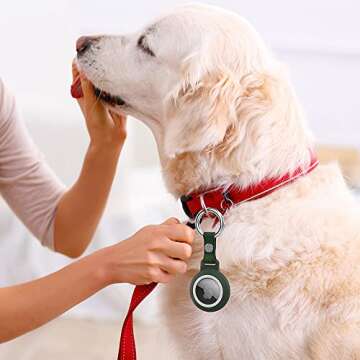 4 Pack Waterproof Airtag Keychain, Supfine Air Tag Holder Case with Leater Key Ring Compatible for Apple AirTags,Full Protective Cover Air Tags Tracker for Luggage,cat,Dog ,Pets(Multi-Color)