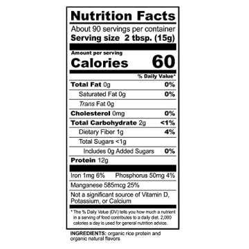 NutriBiotic Organic Rice Protein Vanilla 3 Lb Vegan Powder