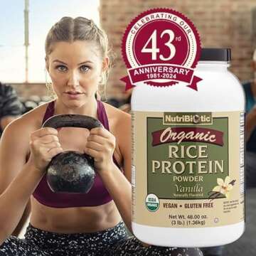 NutriBiotic Organic Rice Protein Vanilla 3 Lb Vegan Powder