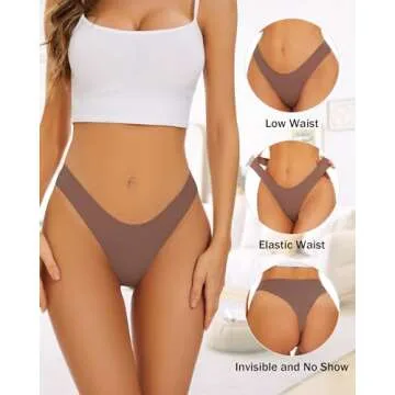 Riozz Cheeky Underwear for Women Seamless Bikini Panties No Show Underwear for Women Briefs Soft Stretch Hipster 6 Pack S-XL