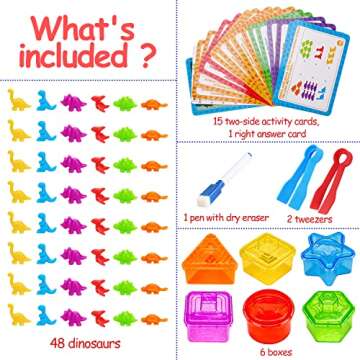 Tsomtto Counting Dinosaurs Bear Toy for Kid Occupational Therapy Tool Preschool Learning Math Manipu...