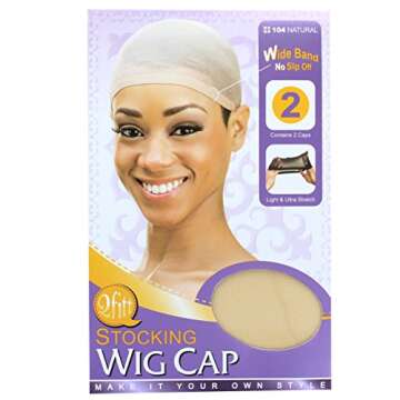 Pack Of 2 Light, Breathable & Stretchy Stocking Wig Caps-Nude